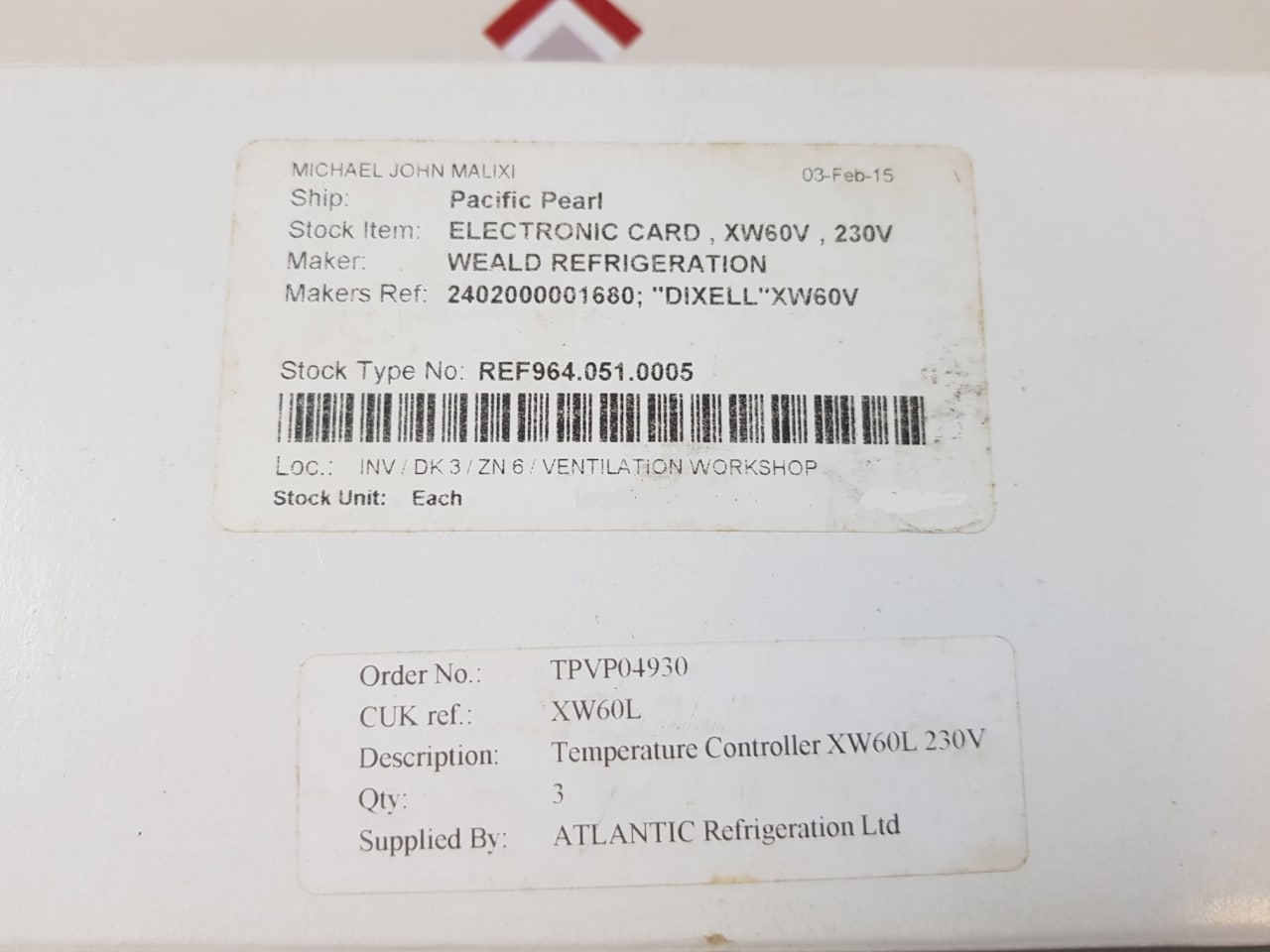 Dixell xw60l-5p0c0-n temperature controller 