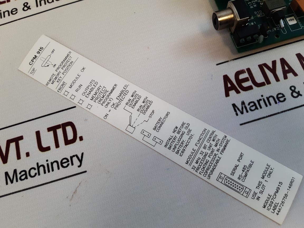 General Electric 44A732261-g01 Pcb Card Ic697Cpm915