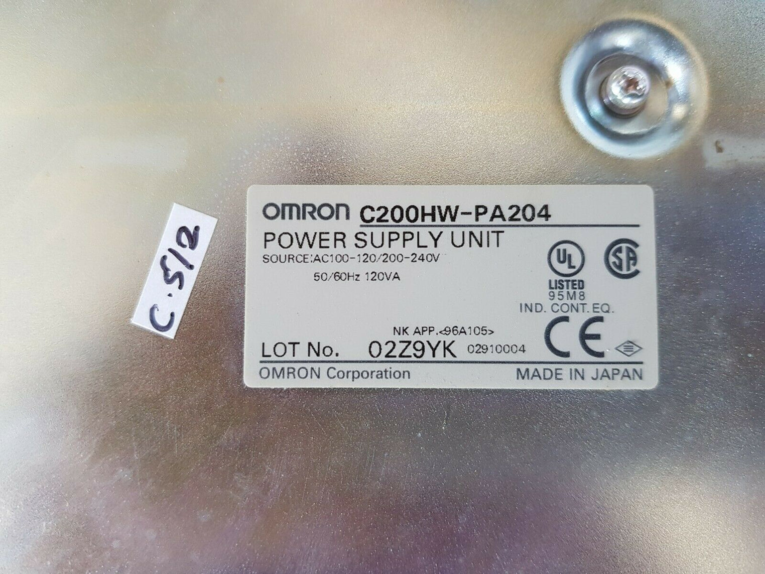 Omron c200hw-pa204 power supply unit 