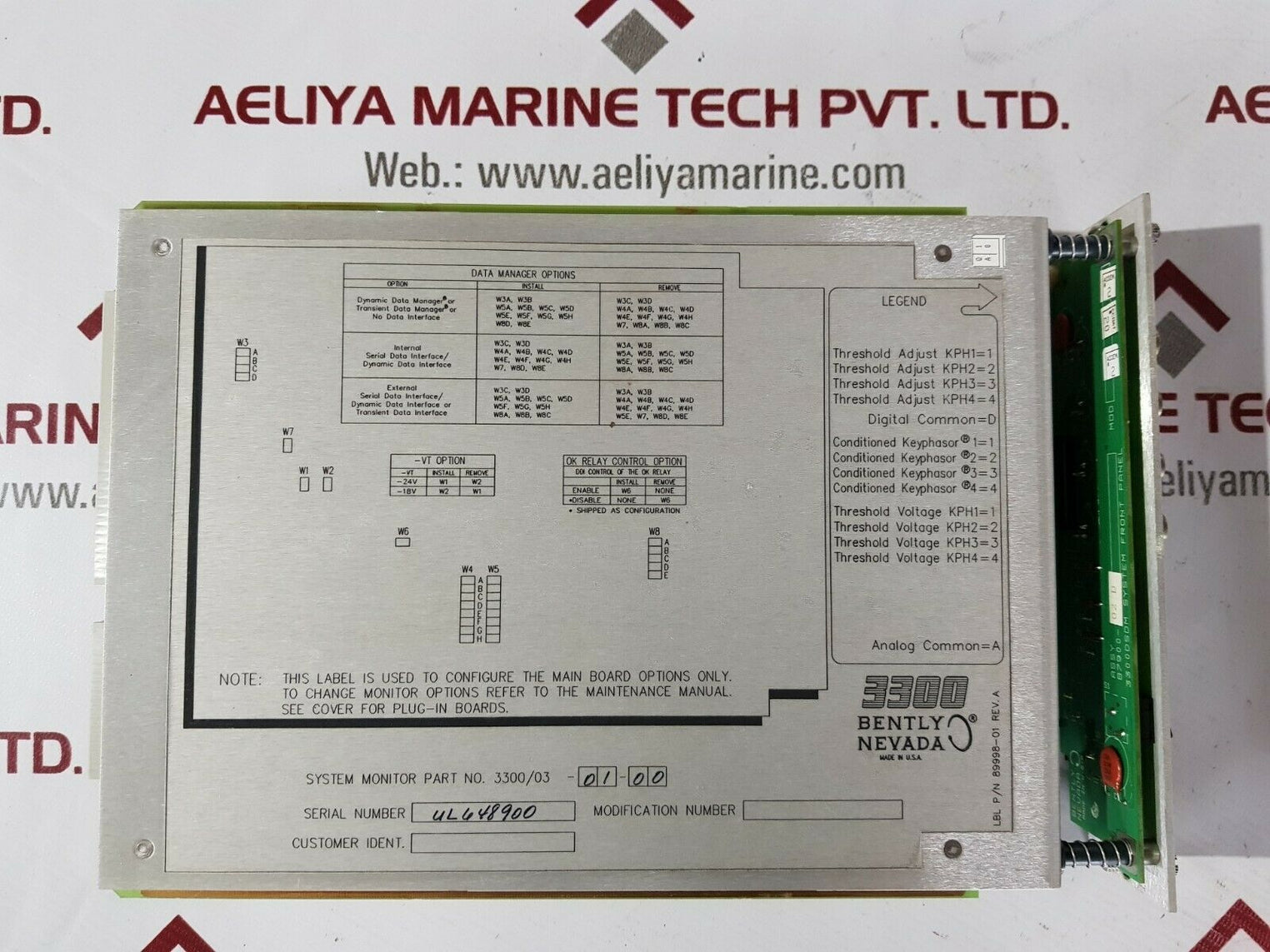 Bently nevada 3300 system monitor 3300/03-01-00 
