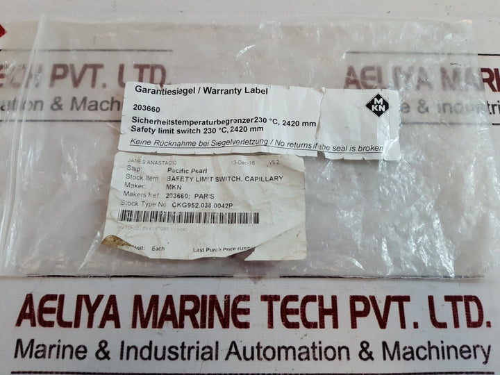E.G.O 55.33549.040 Safety Limit Switch/Thermostat