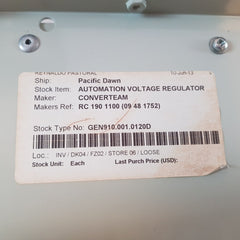 A-c-e-o Converteam 15074/1100 Automation Voltage Regulator
