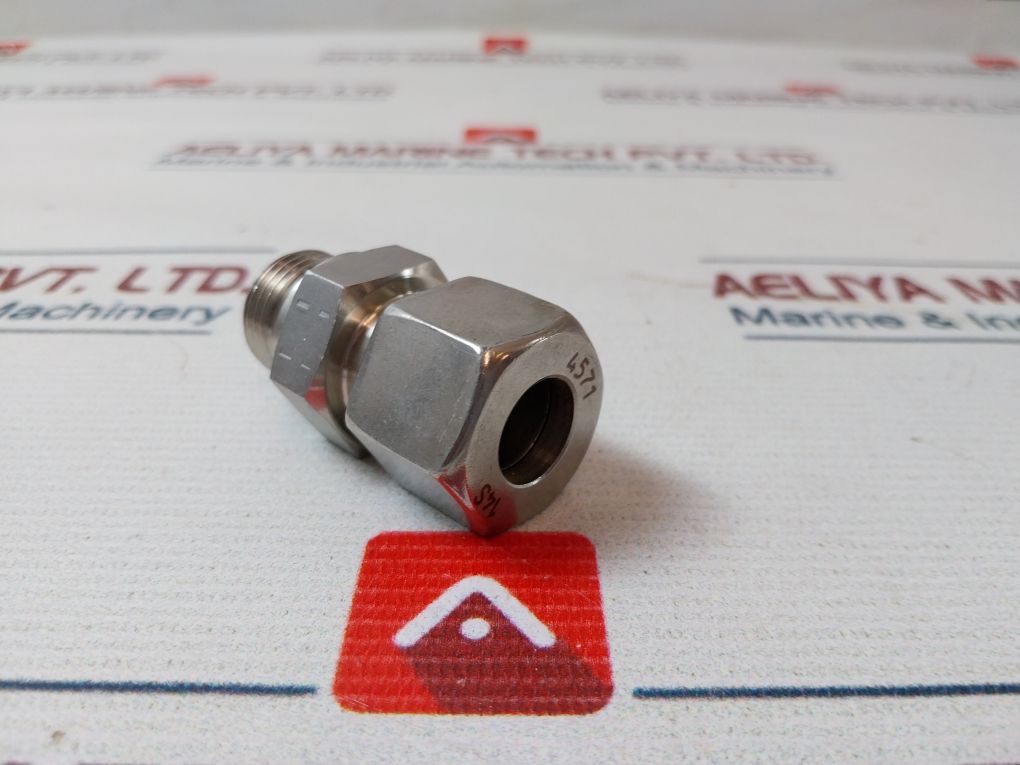 4571 14S Stainless Steel Straight Compression Fitting With Male Thread