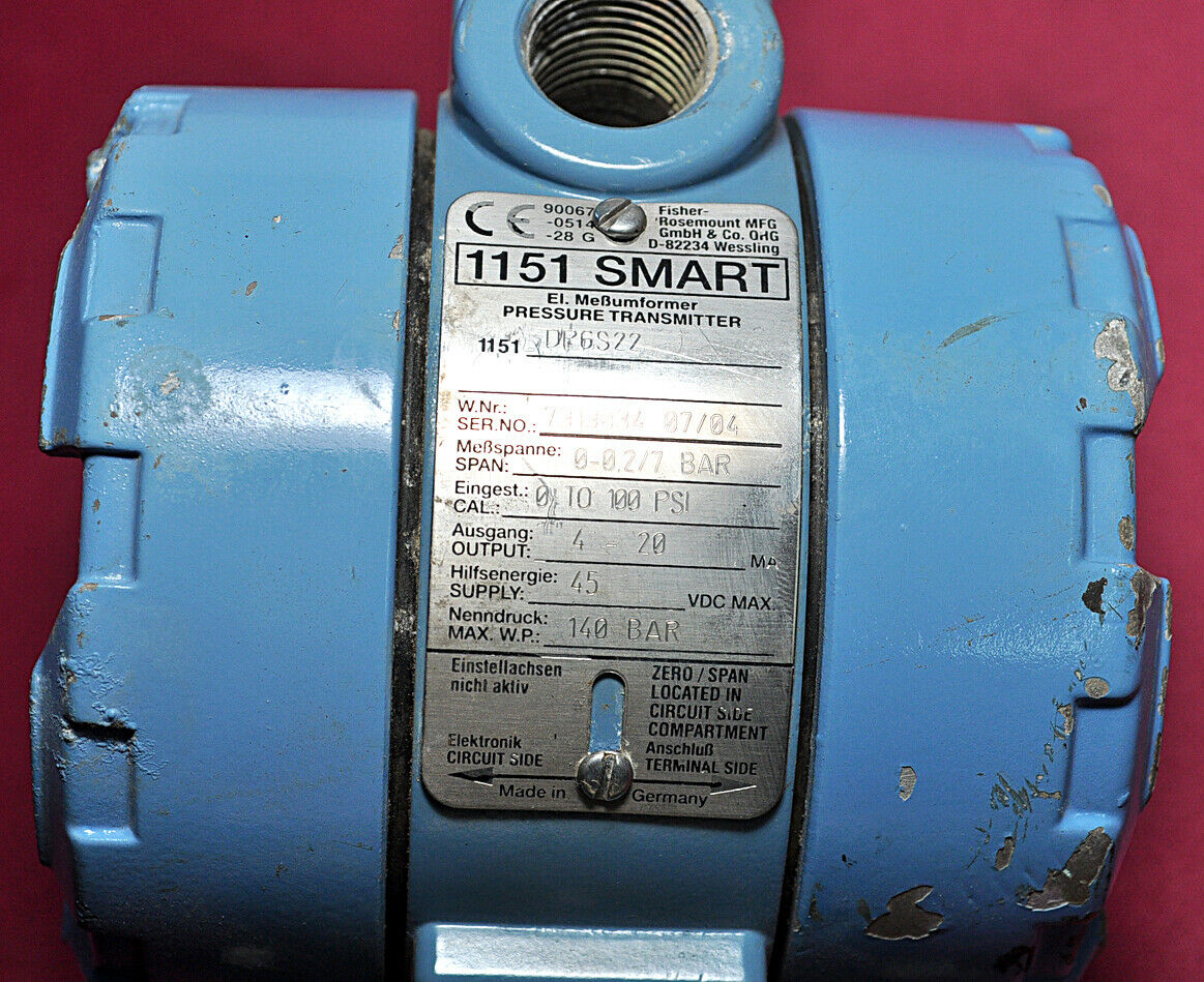 Rosemount 1151 dp6s22 smart pressure transmitter