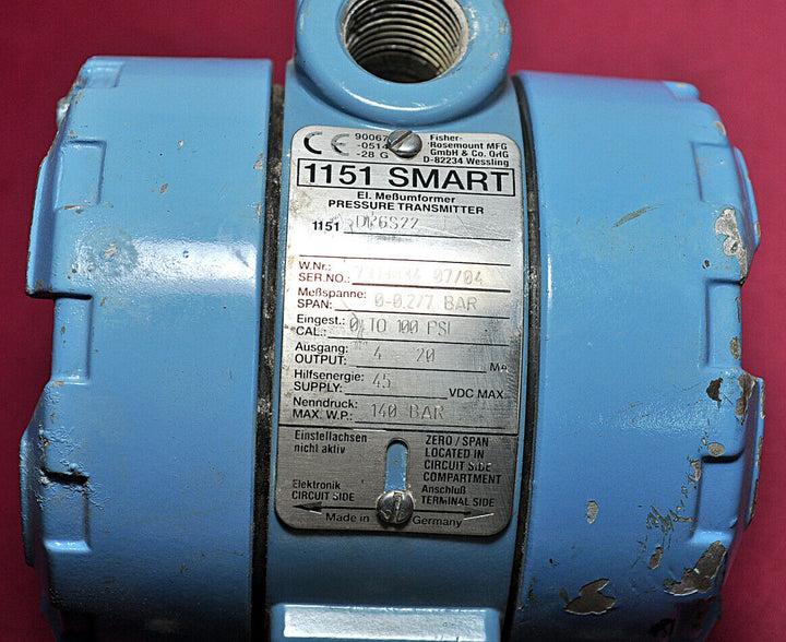 Rosemount 1151 dp6s22 smart pressure transmitter