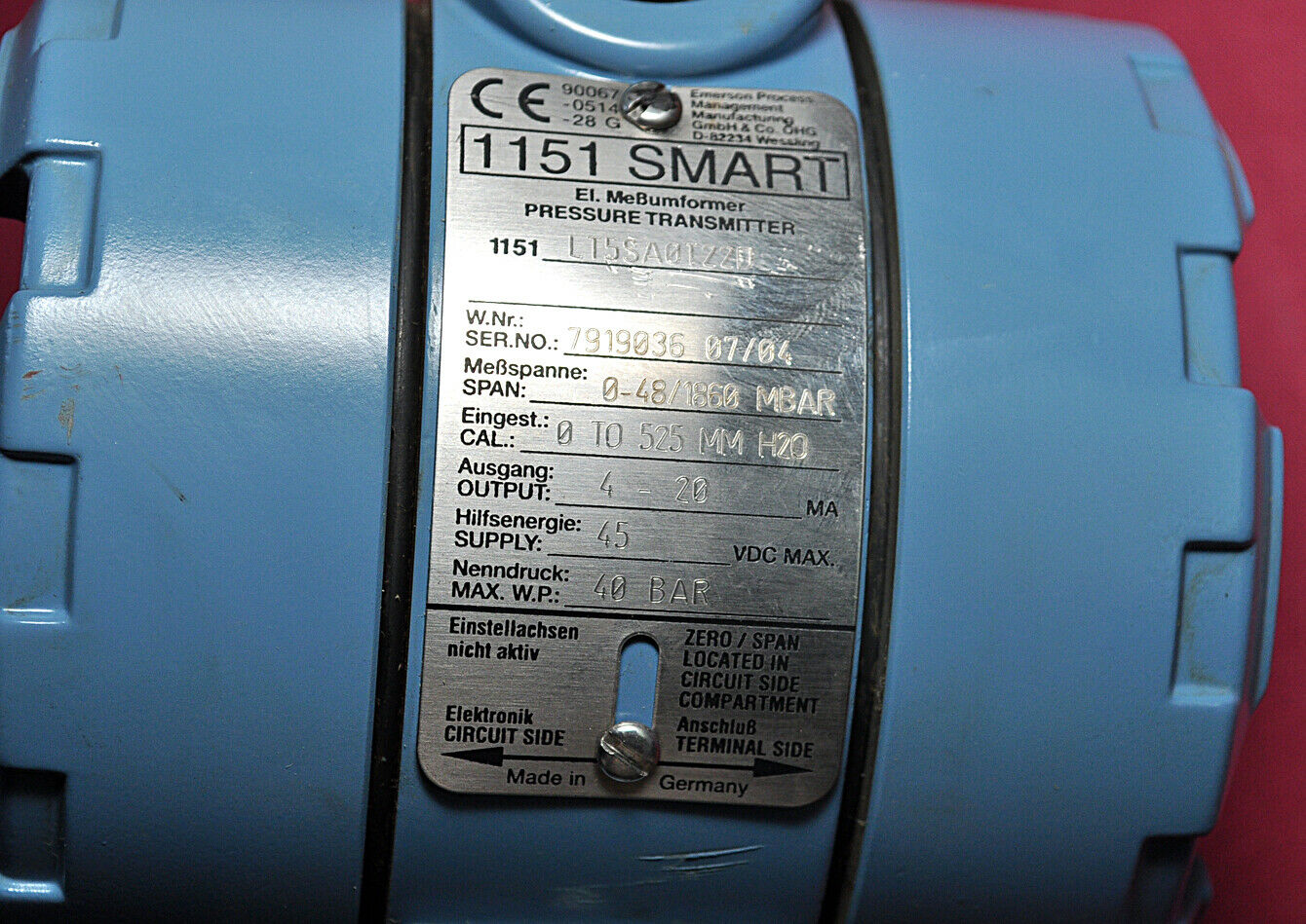 Rosemount 1151 lt5sa0t22d pressure transmitter