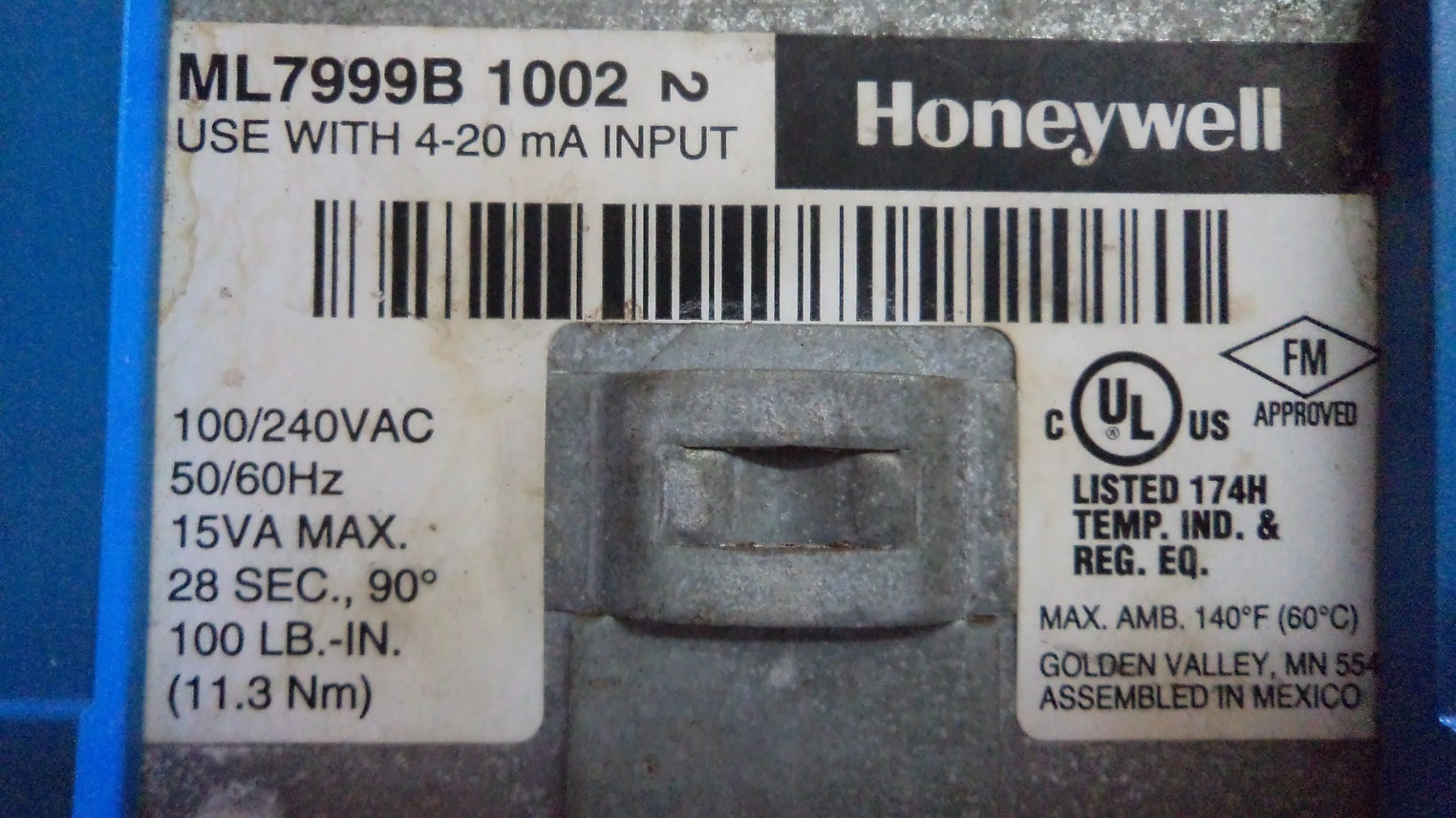 Honeywell ml7999b 1002