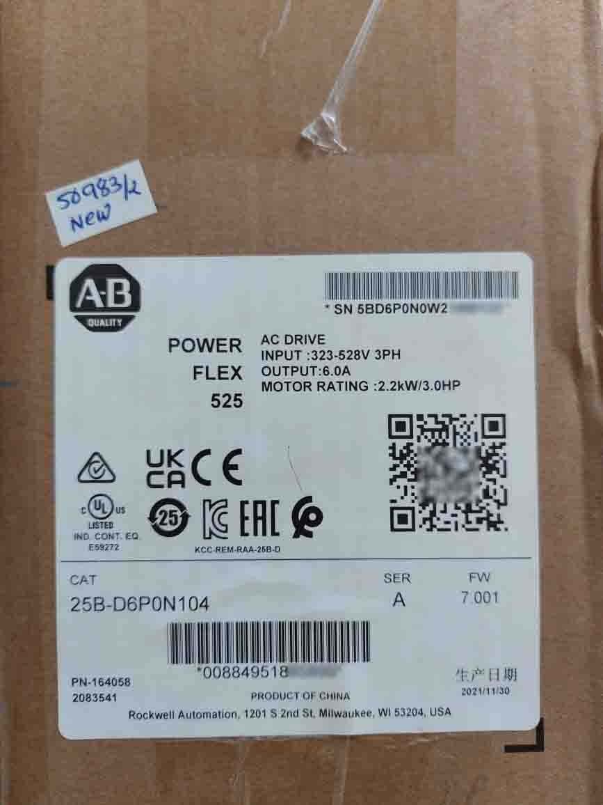 Allen-bradley 25B-d6P0N104 Powerflex 525 Ac Drive Sealed Pack