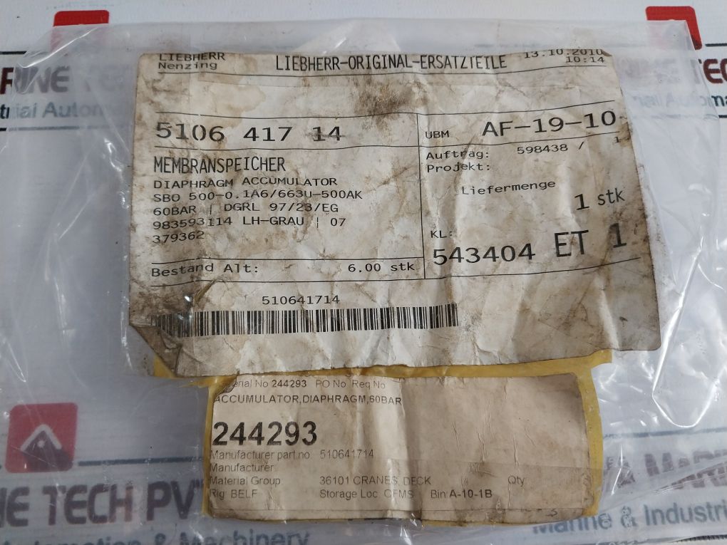 510641714 Diaphragm Accumulator