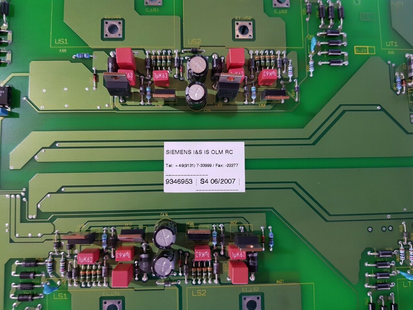 Siemens 6se7031-7fg84-1jf1 power supply board
