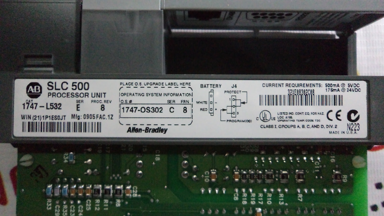 Allen bradley slc 5/03 cpu slc 500 1747-l532 e 8