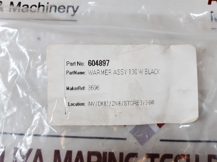 604897 Warmer Assy 130W Black