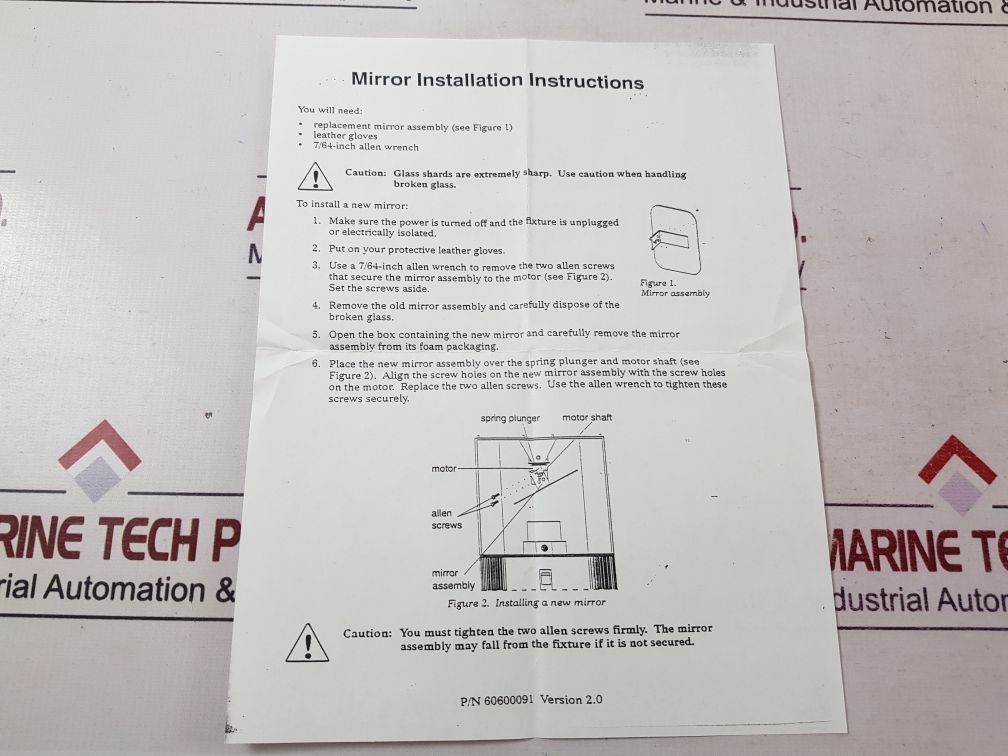 60600091 Mirror, W/Mount