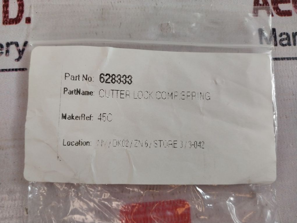 628333 Cutter Lock Comp Spring