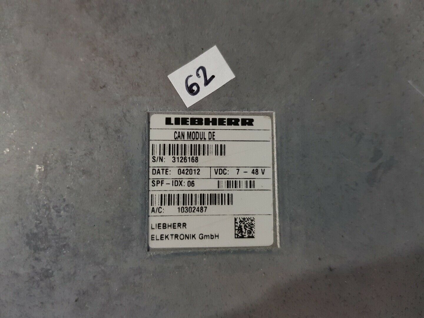 Liebherr can modul de deck crane spare 10351657