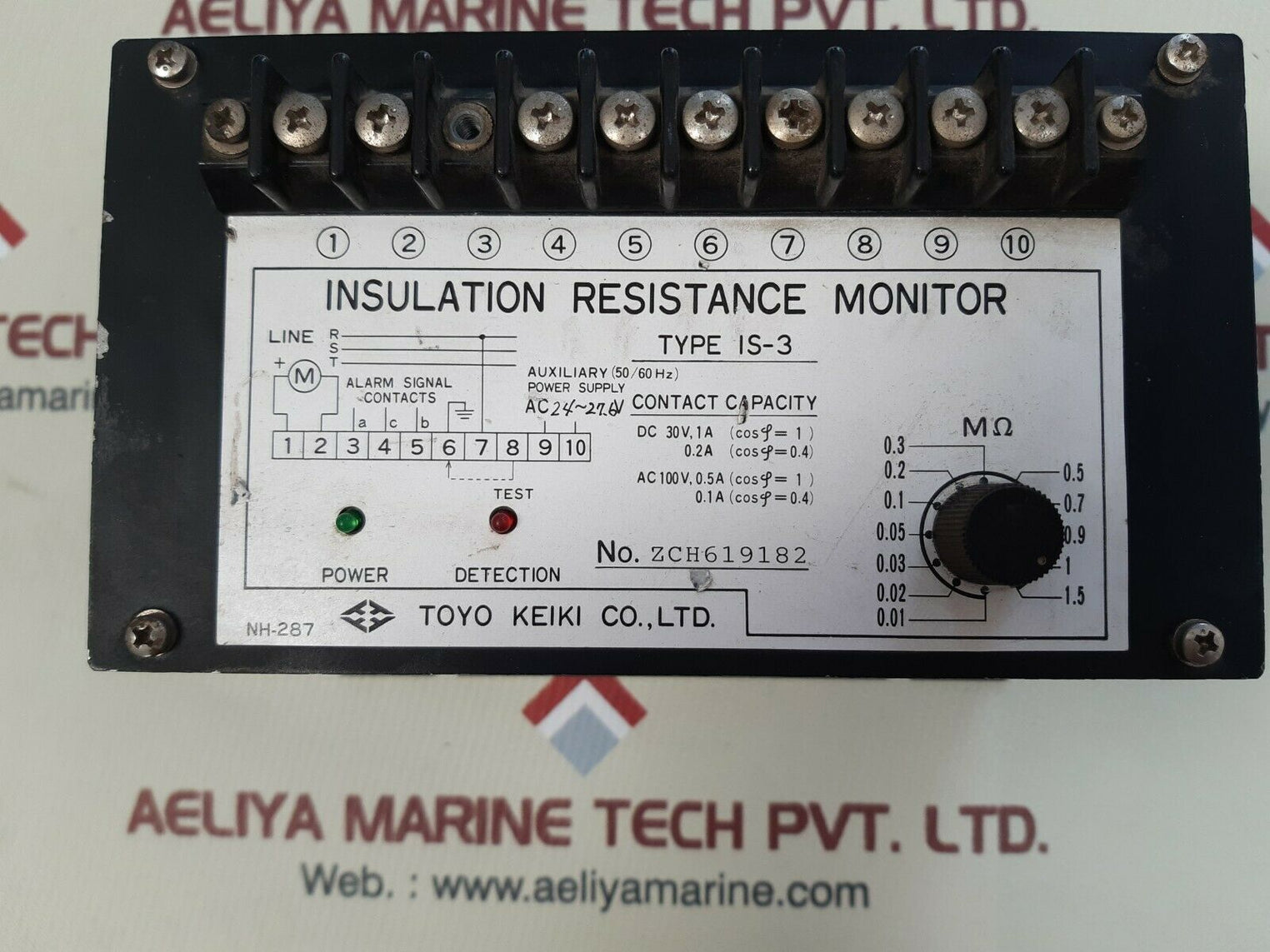 Toyo keiki is-3 insulation resistance monitor ac 24~27.6v