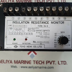 Toyo keiki is-3 insulation resistance monitor ac 24~27.6v