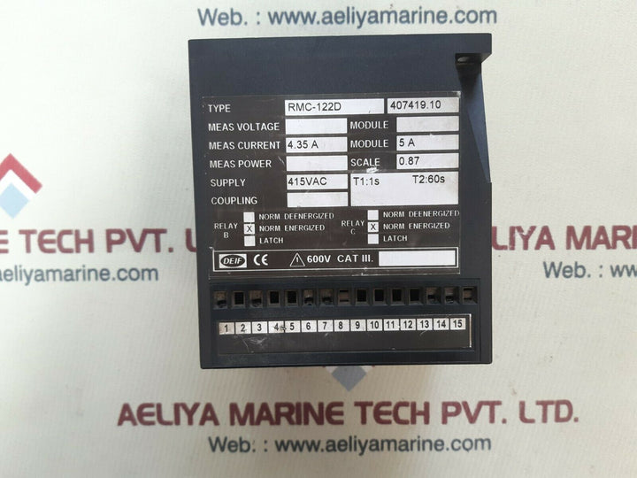 Deif rmc-122d short ciruit relay 415vac