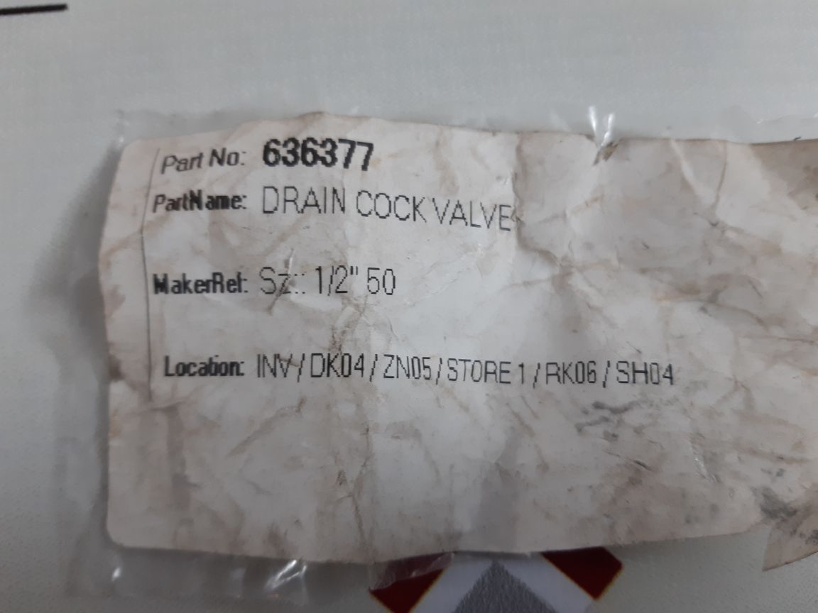 636377 Drain Cock Valve

