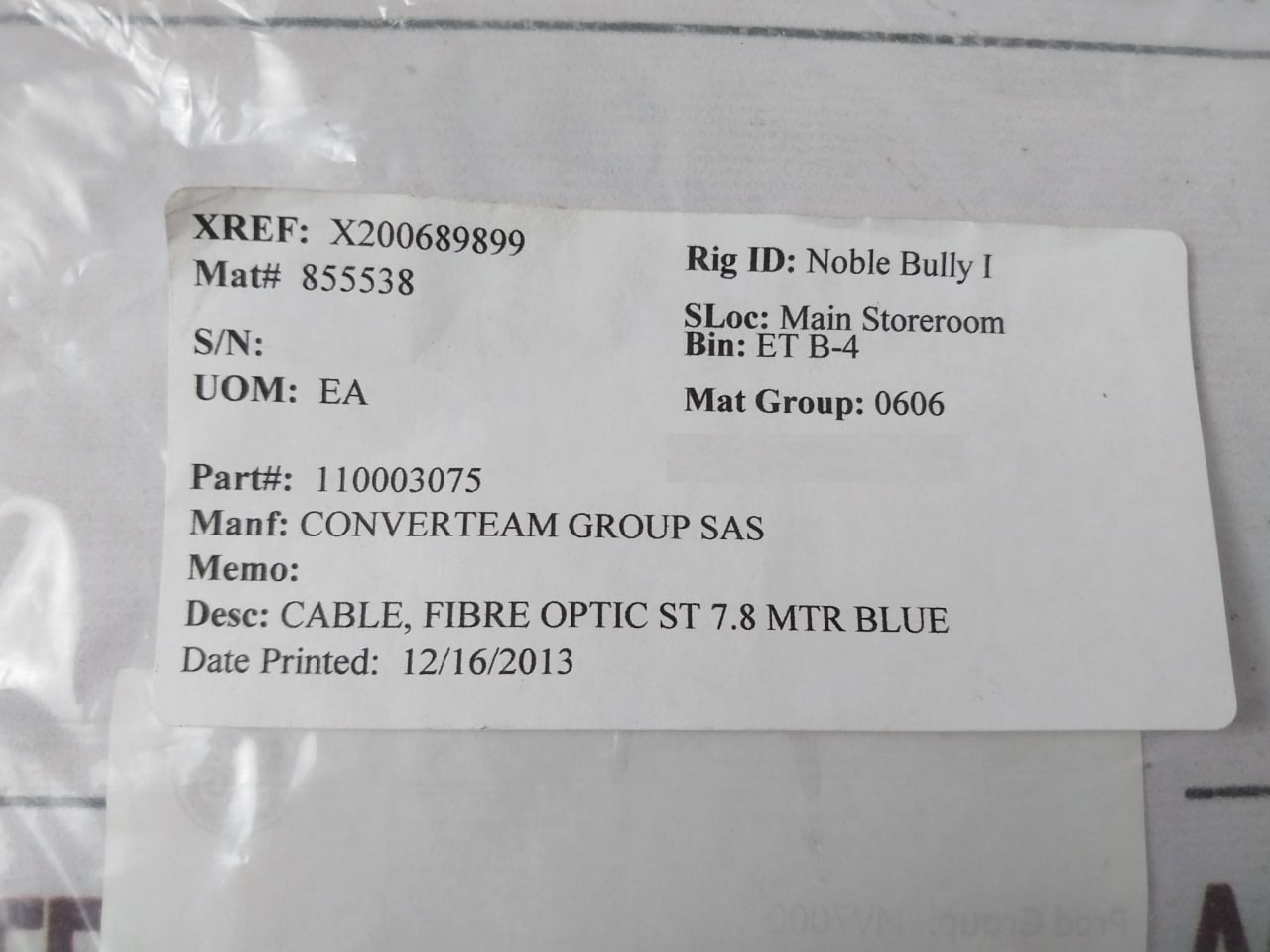 Ge Fibre Optic Cable St 7.8M Blue St-st Simplex 62.5/125