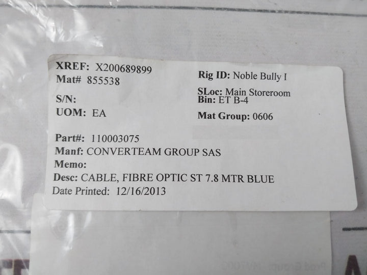 Ge Fibre Optic Cable St 7.8M Blue St-st Simplex 62.5/125