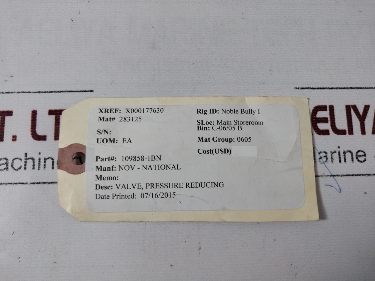 Sun Hydraulics Prdb Lbn Pressure Reducing Valve 109858-1Bn 