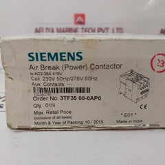 Siemens 3Tf35 00-0A Air Break (Power) Contactor 415V~