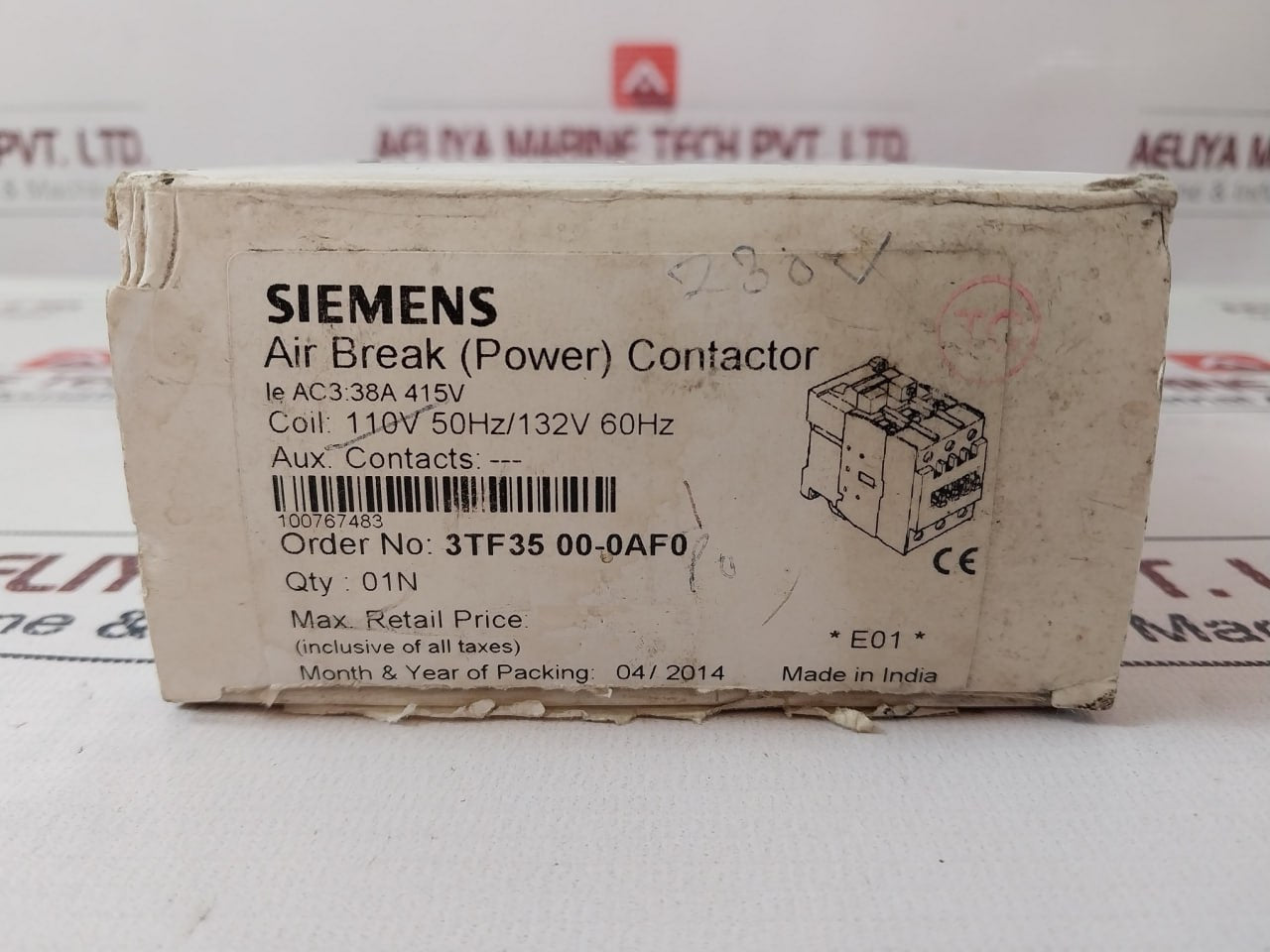 Siemens 3Tf35 00-0Ap0 Air Break (Power) Contactor 230V 50Hz 276V 60Hz