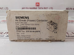 Siemens 3Tf35 00-0Ap0 Air Break (Power) Contactor 230V 50Hz 276V 60Hz