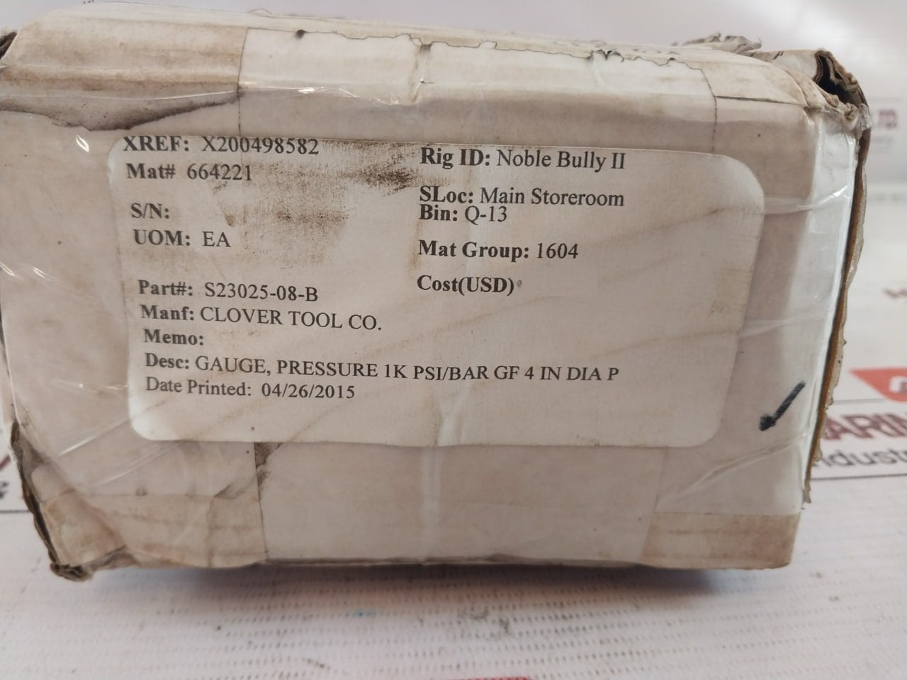 Stewarts 316 S.S Liquid Pressure Gauge 0-1000 Psi