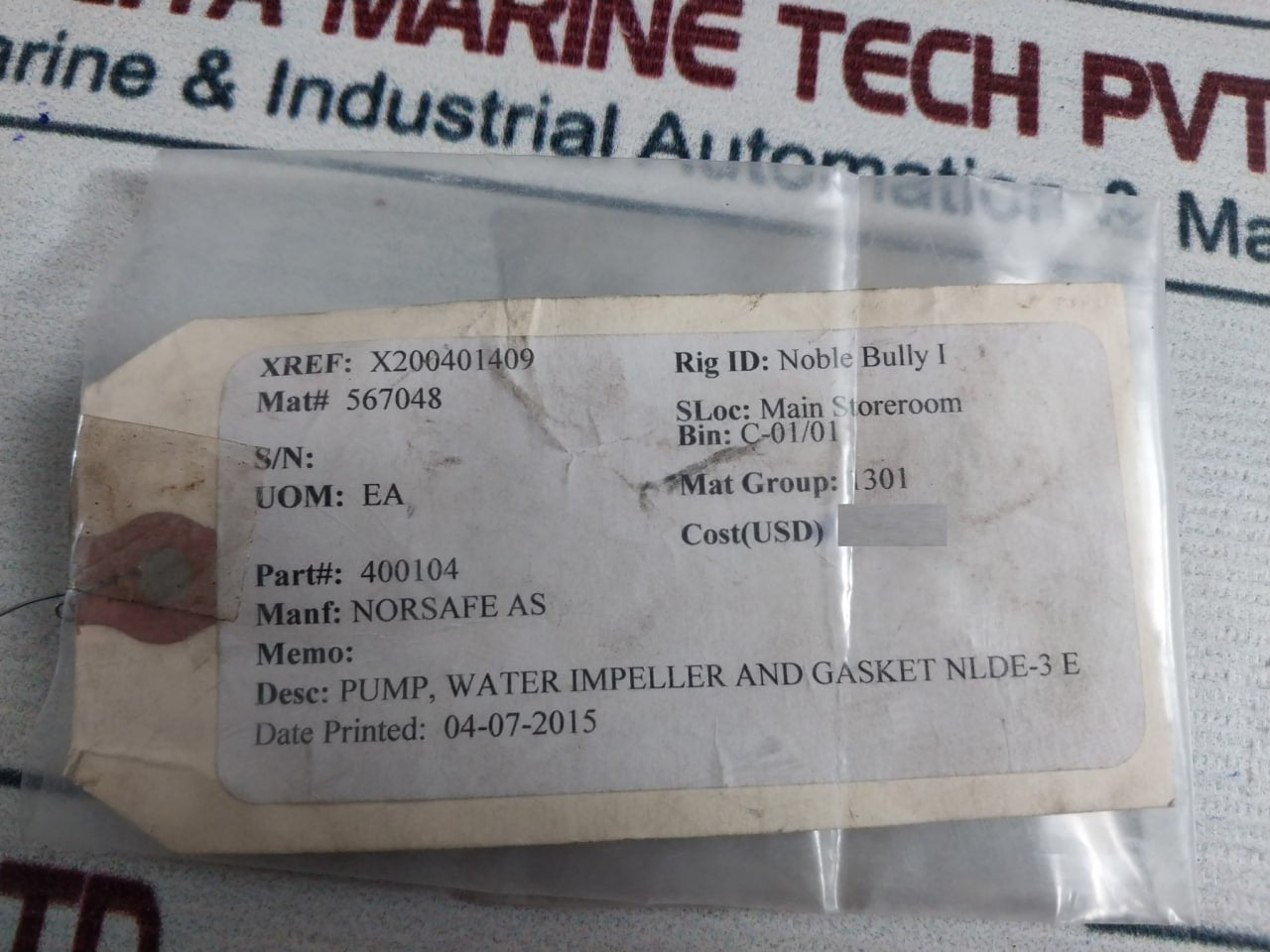 Norsafe 400104 Water Impeller And Gasket Pump