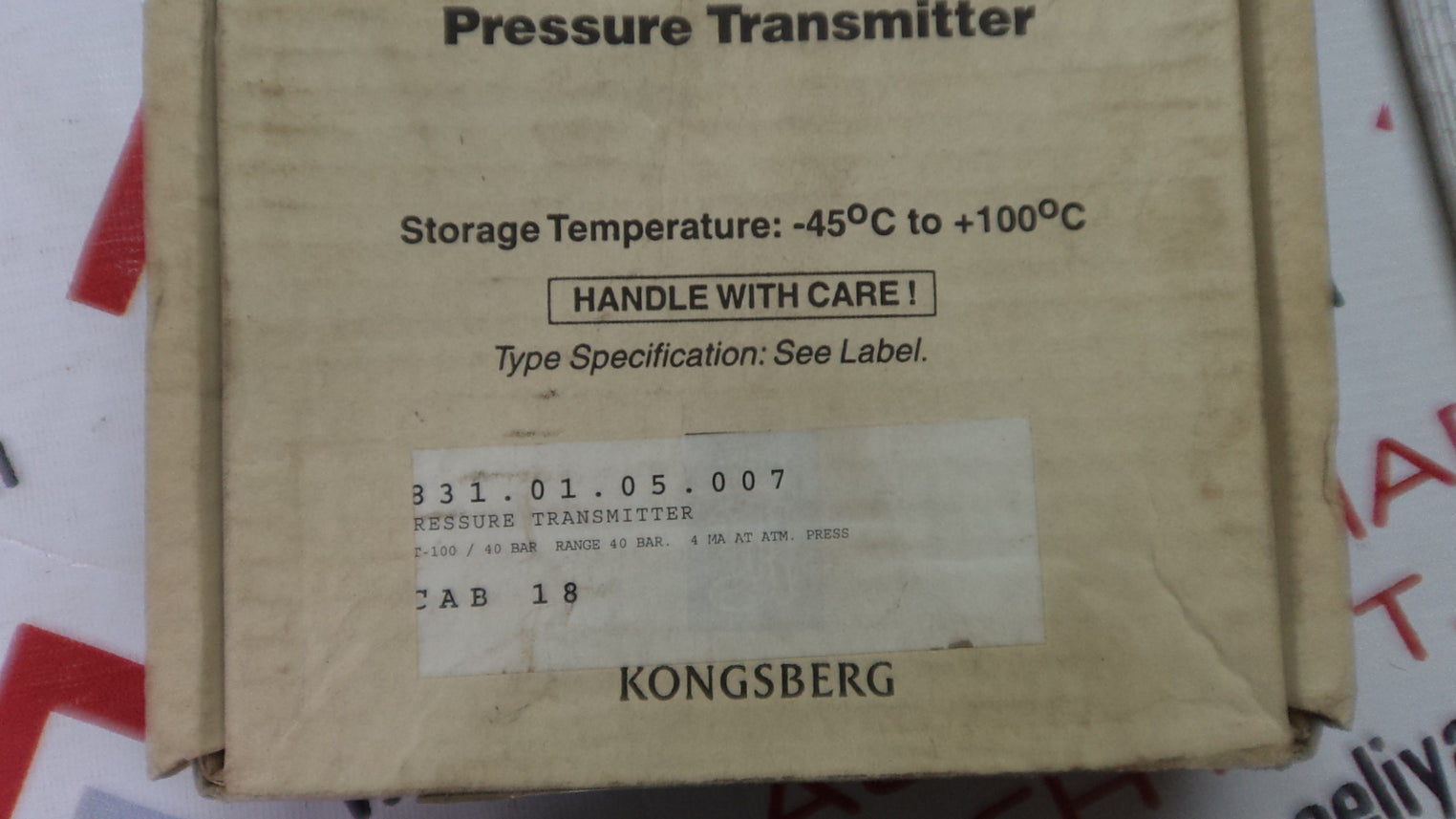 Kongsberg gt300c3g40v pressure transmitter