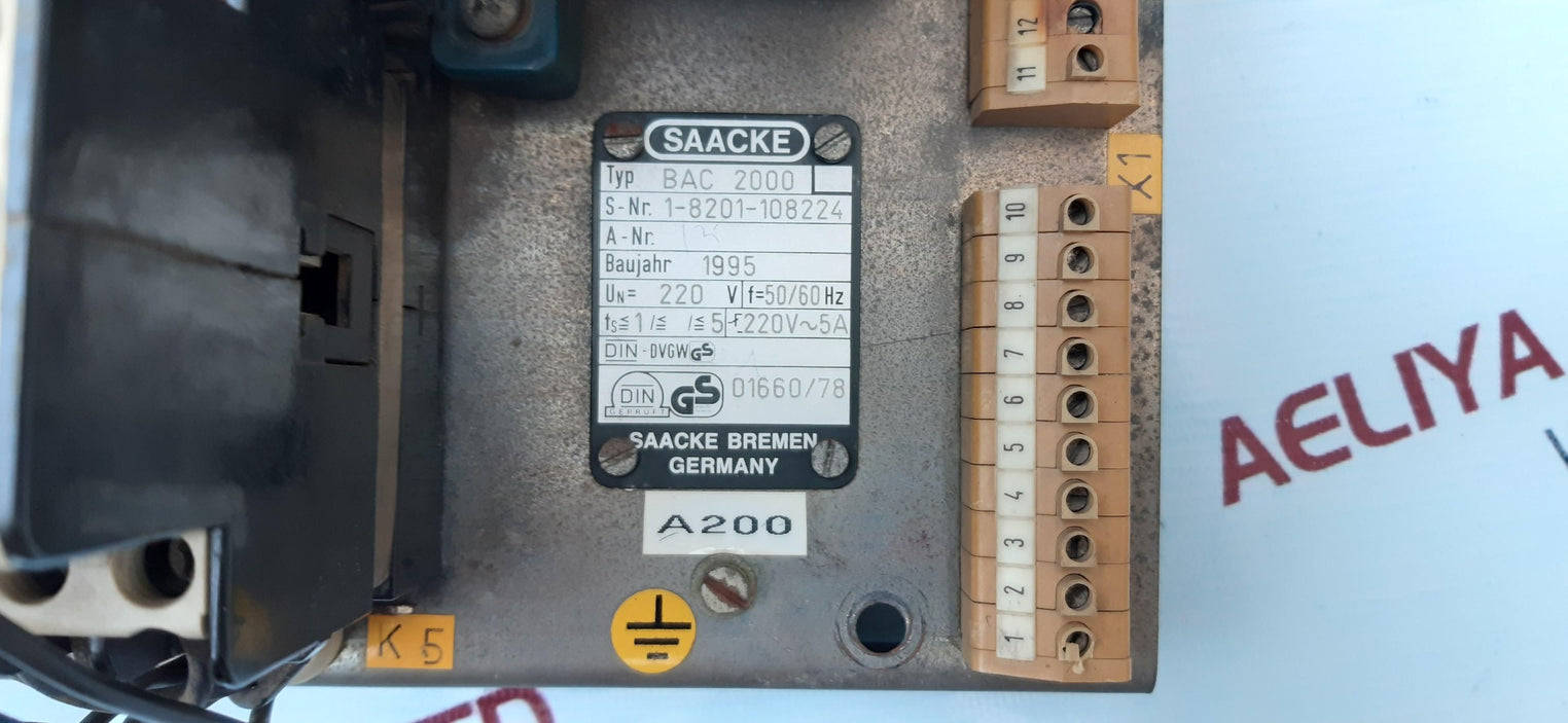 Saacke bac-2000 burner control unit 50/60hz