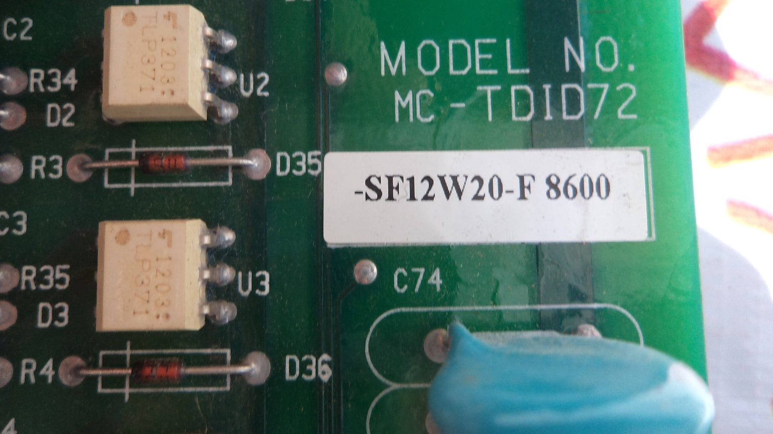 Honeywell mc-tdid72 pcb digital input terminal assembly