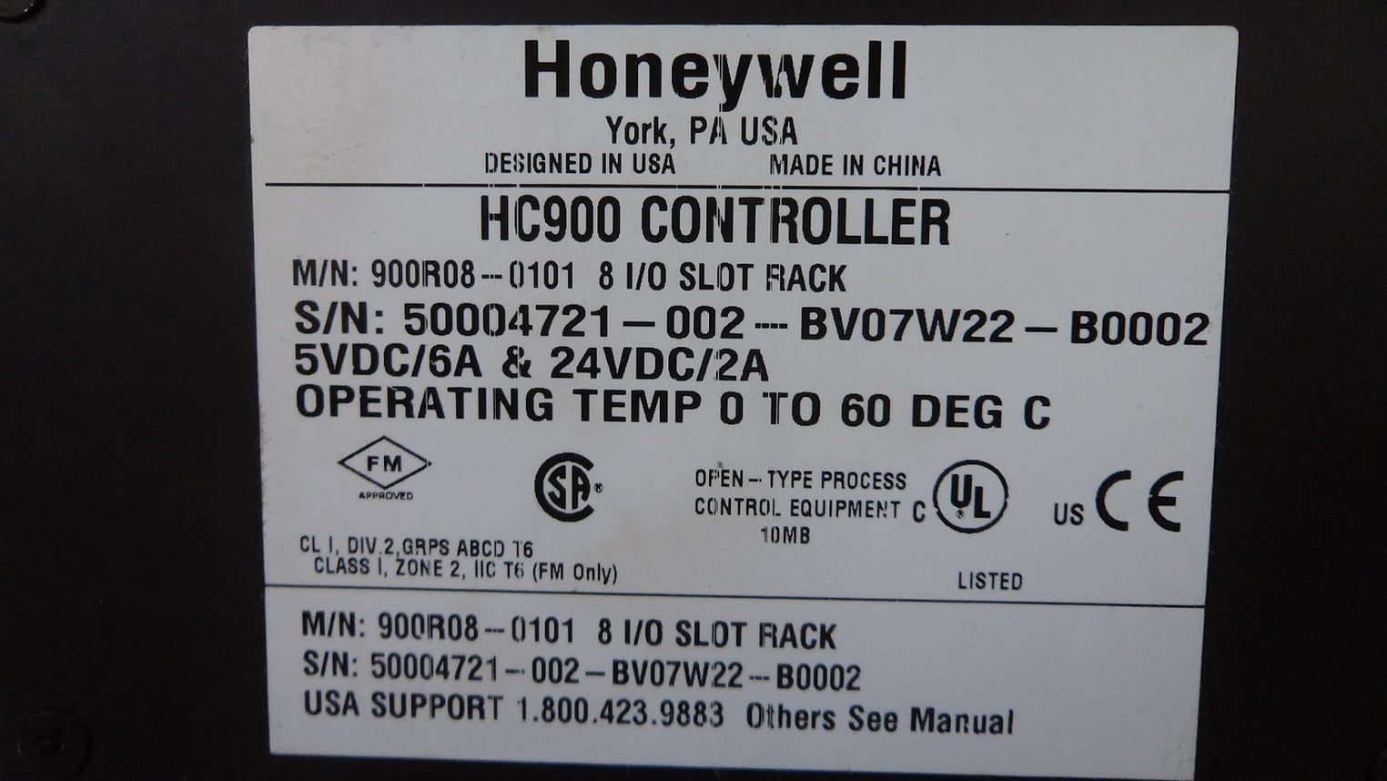 Honeywell 900r08 0101 slot rack