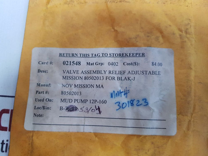 Nov 80502013 Adjustable Relief Valve