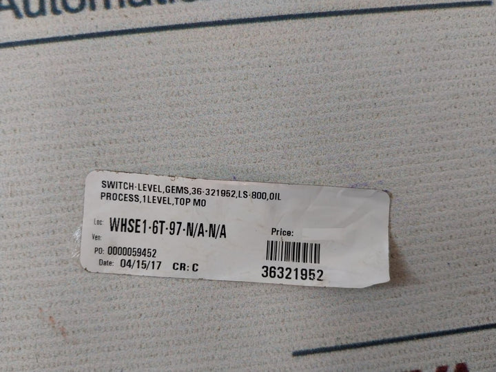 Gems Ls-800 Level Switch 20 Va