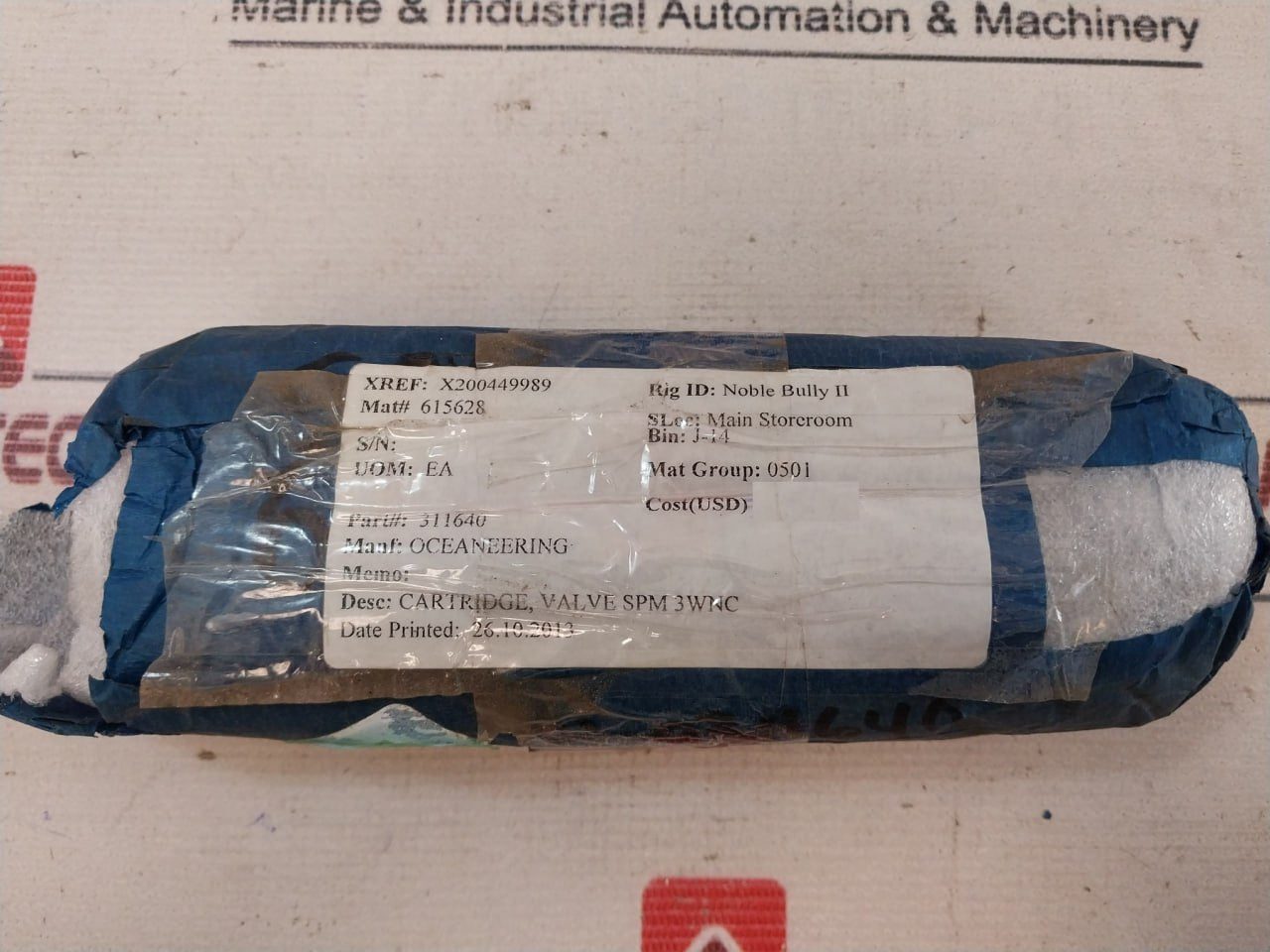 Oceaneering 0311640 Cartridge Valve Set