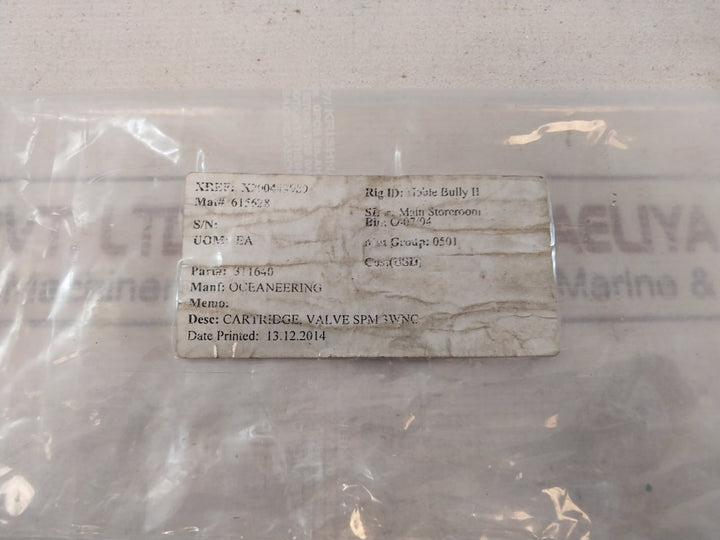 Oceaneering 0311640 Cartridge Valve Set