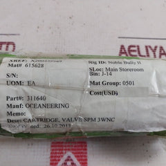 Oceaneering 0311640 Rev- B Cartridge Valve Set