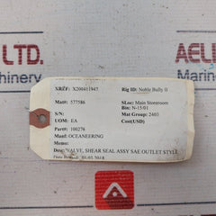 Oceaneering 100276 Shear Seal Valve Rev. B