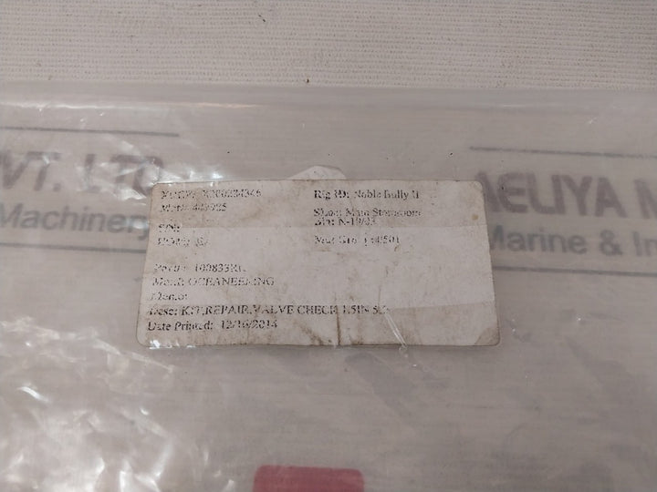 Oceaneering 100833 Rk Check Valve Repair Kit Rev: A
