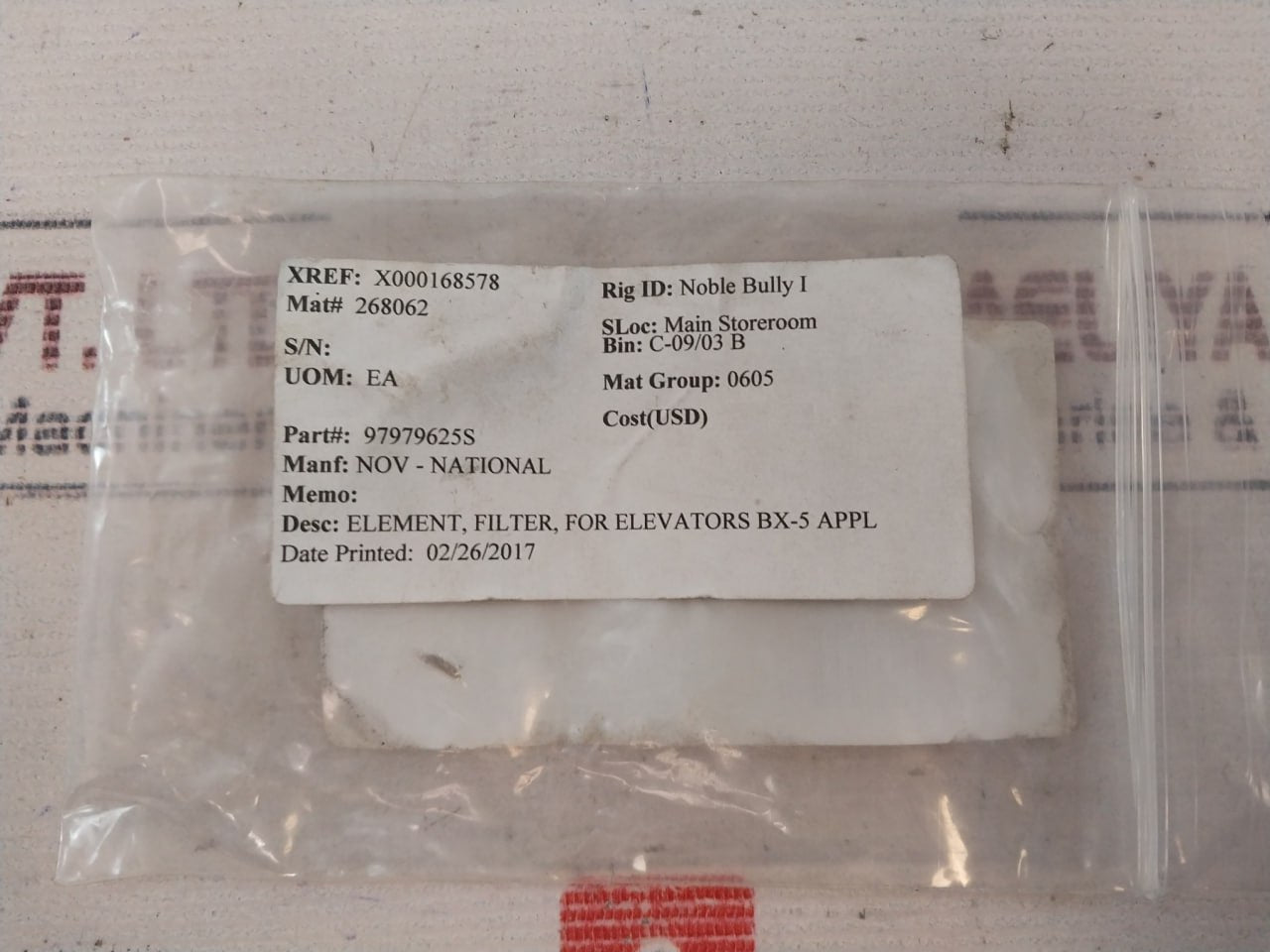 Nov-national 979796-25-s Filter Element Bx/Ps