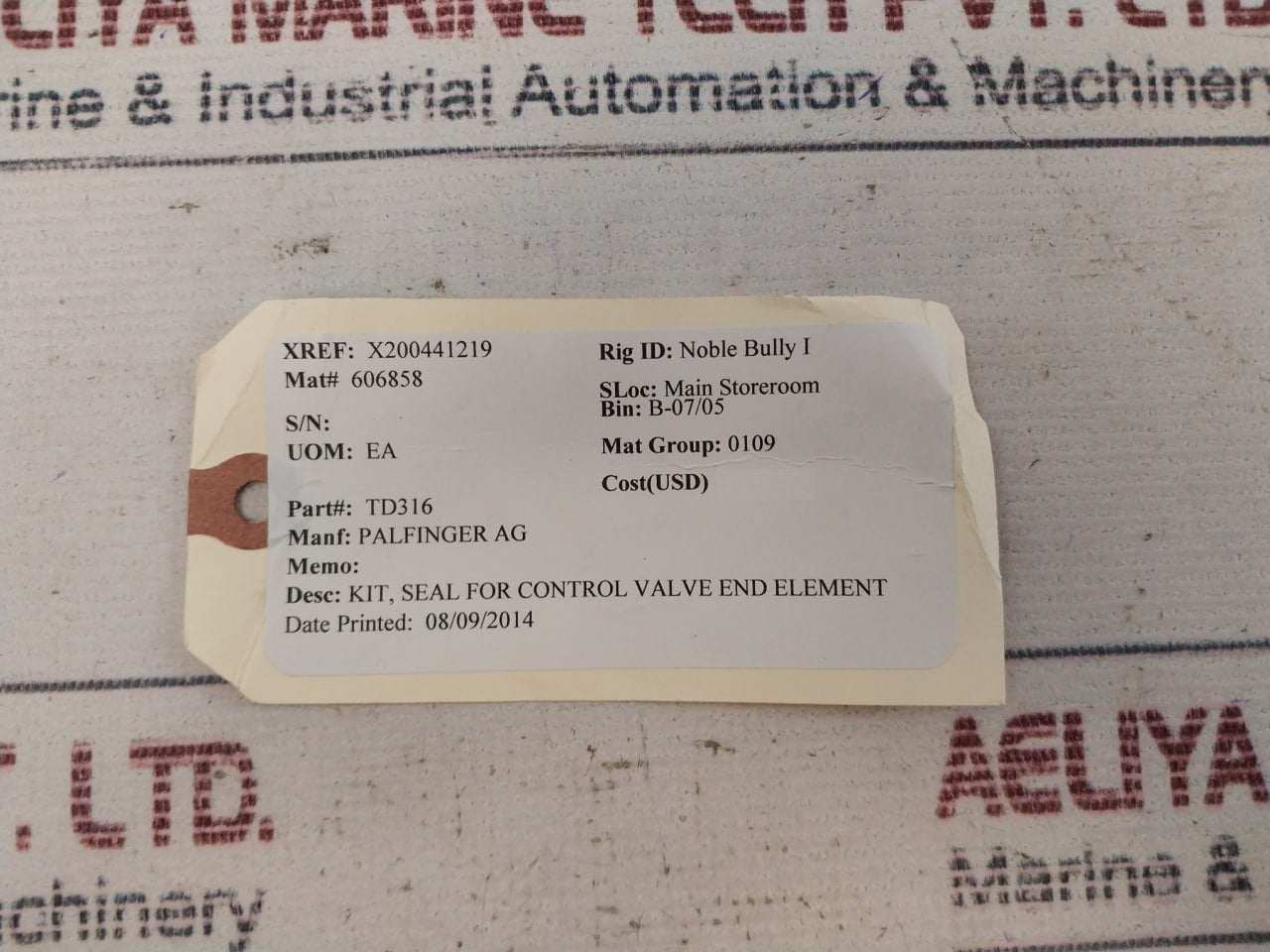 Danfoss 157B8999 Seal For Control Valve End Element Kit