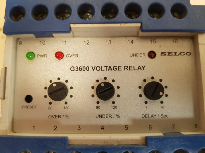 Selco g3600 voltage relay g3600-00