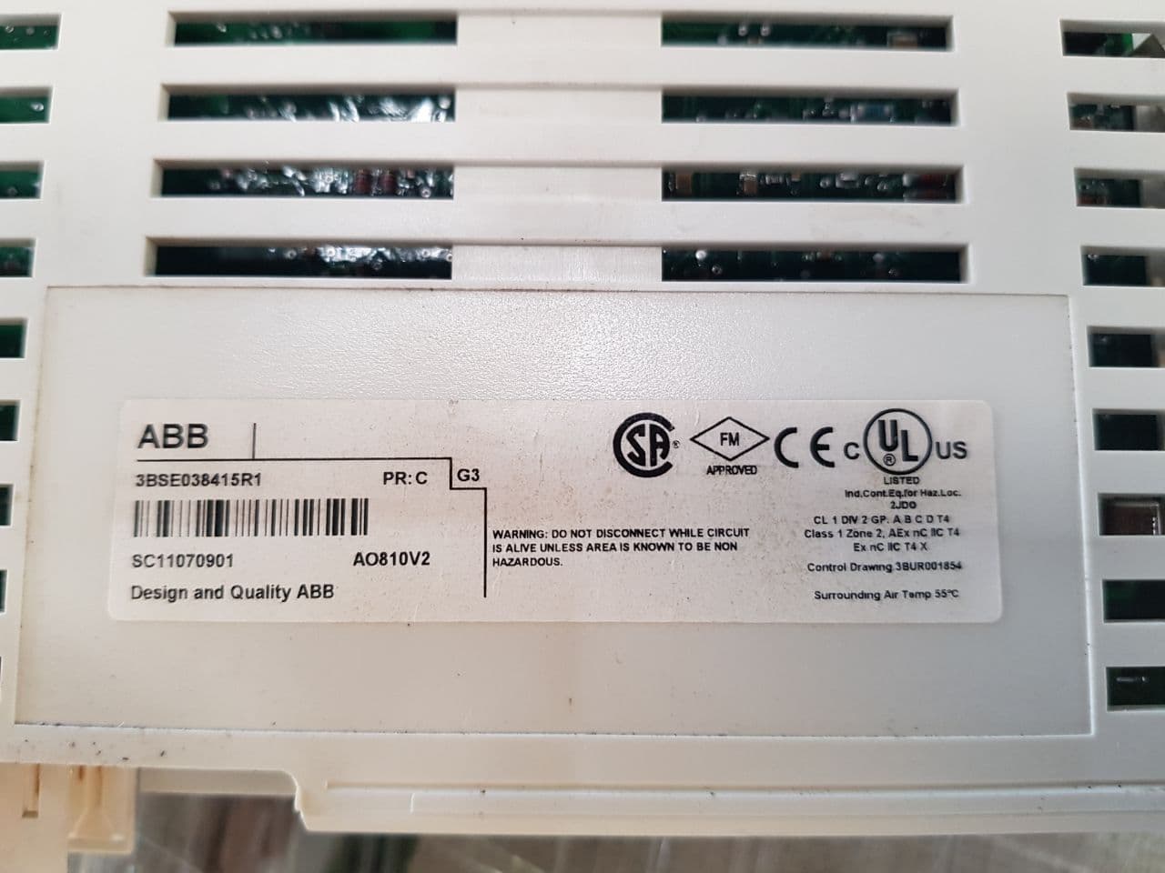 Abb ao810v2 analog output module with 3bse013230r1 compact module 