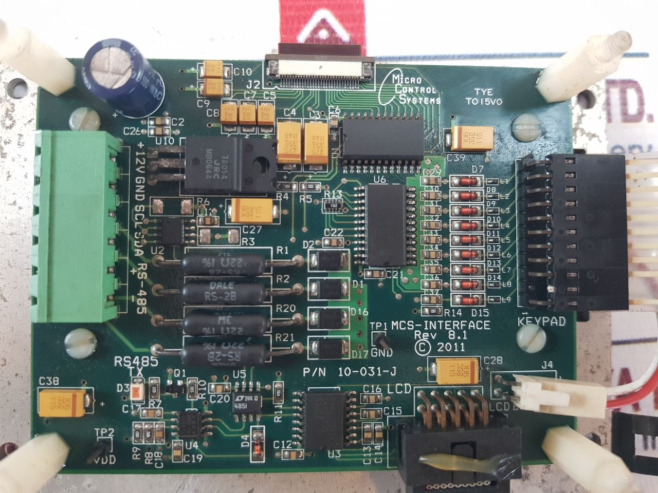 Micro Control System Rev H T015V0/Toi5V0 Display Card