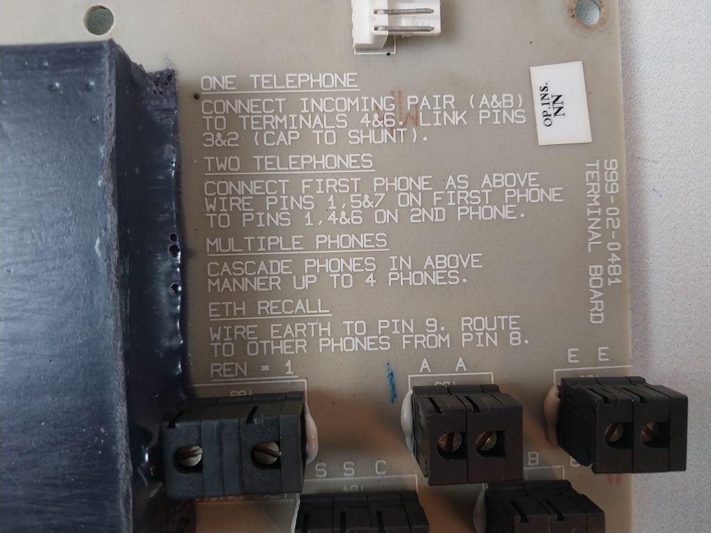 999-02-0481 Terminal Board 999-02-0481-001