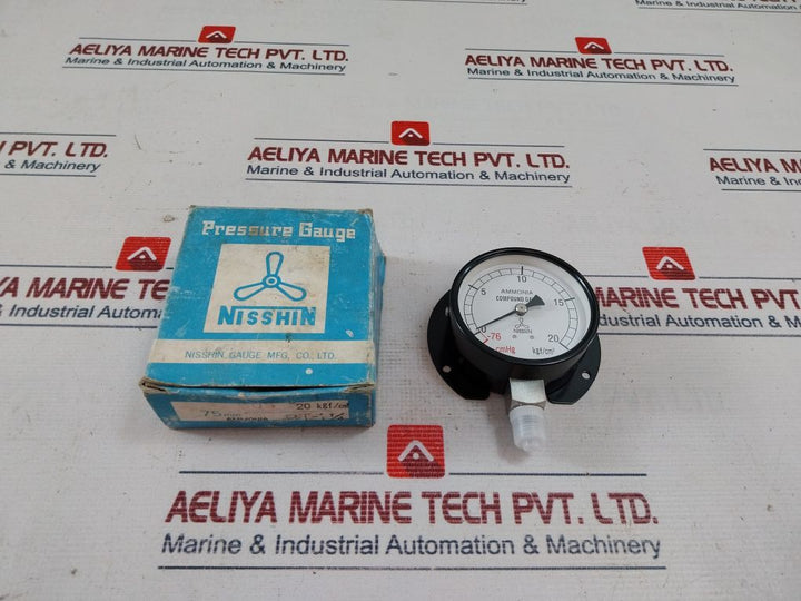 Nisshin 0-20 Kgf/Cm2 Pressure Gauge Bt-1 1/4