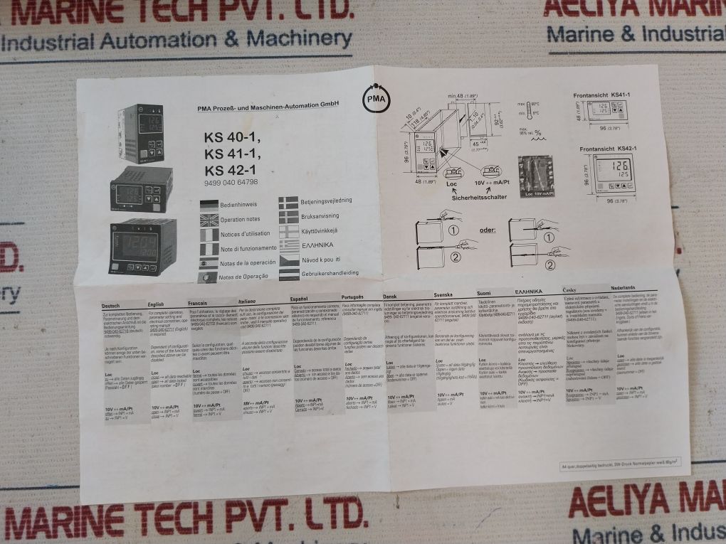 Aalborg Ks42-110-00000-g54 Universal Temperature Controller